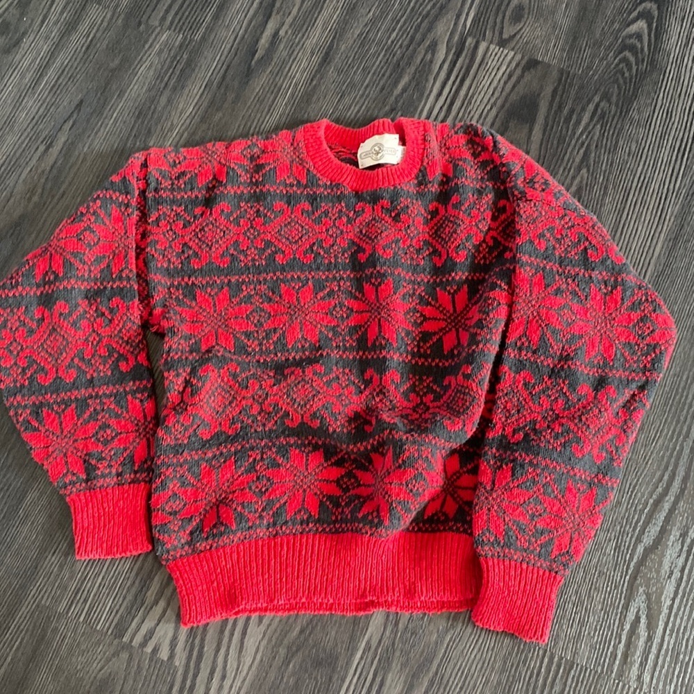 🎄🎅🏻 CABIN FEVER🎄🎅🏻SWEATER🎅🏻🎄POINSETTIA 🎄🎅🏻size xl🎅🏻🎄I-1